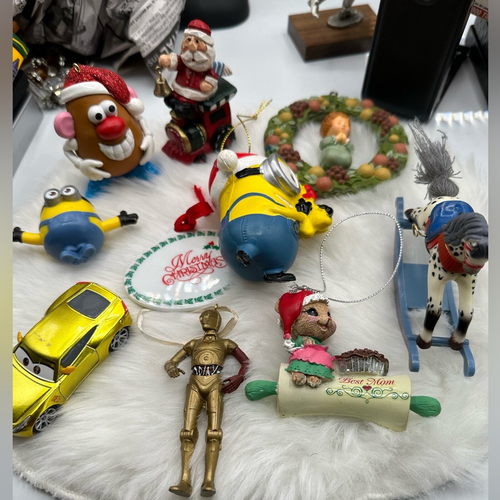 Lot of misc. Christmas pre-loved ornaments. Some vintage.